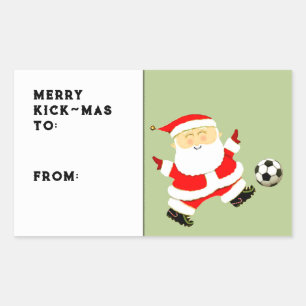 Étiquette de cadeau de Noël de football