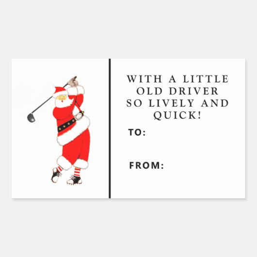 Étiquette de cadeau de Noël de golf (Devant)