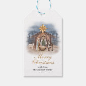 Étiquette de cadeau de Noël de la Nativité (Devant)