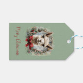 Étiquette de cadeau de Noël de l'alpaga mignon (Devant (Horizontal))