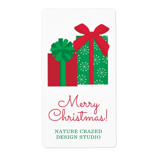 Étiquette de cadeau de Noël de l'entreprise (Devant)