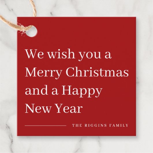 Étiquette de cadeau de Noël de type moderne (Devant)