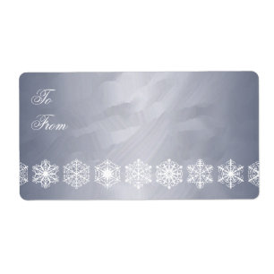 Étiquette de cadeau de Noël d'équilibre de floc