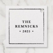 Étiquette de cadeau de Noël élégante moderne en fe (Dos)