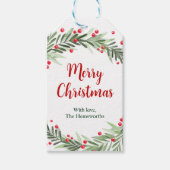 Étiquette de cadeau de Noël, étiquette de couronne (Devant)