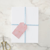 Étiquette de cadeau de Noël flocon de neige rose e (Avec de laficelle)