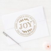 Étiquette de cadeau de Noël JOY Gold Message Gift (Enveloppe)