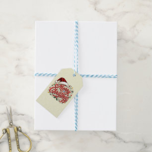 Étiquette de cadeau de Noël joyeux conception d'ét