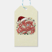 Étiquette de cadeau de Noël joyeux conception d'ét (Devant)