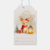 Étiquette de cadeau de Noël joyeux conception d'ét (Dos)