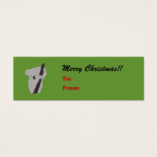 Étiquette de cadeau de Noël Koala Merry Christmas (Devant)
