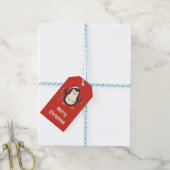 Étiquette de cadeau de Noël Manchot Mignon (Avec de laficelle)