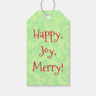 Étiquette de cadeau de Noël mignonne verte citron
