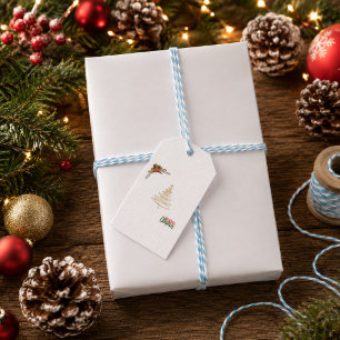Étiquette de cadeau de Noël minimaliste personnali