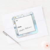 Étiquette de cadeau de Noël Ornements Blancs (Enveloppe)