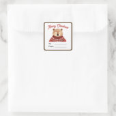 Étiquette de cadeau de Noël Ourson Mignon (D) (Sac)