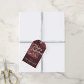 Étiquette de cadeau de Noël peinte - Rouge (Avec de la ficelle)