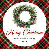 Étiquette de cadeau de Noël personnalisée Couronne