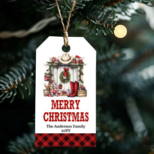 étiquette de cadeau de Noël personnalisée sur le t