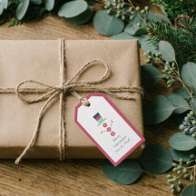 Étiquette de cadeau de Noël photo simple moderne
