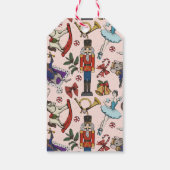 Étiquette de cadeau de Noël Pink Nutcracker Ballet (Dos)