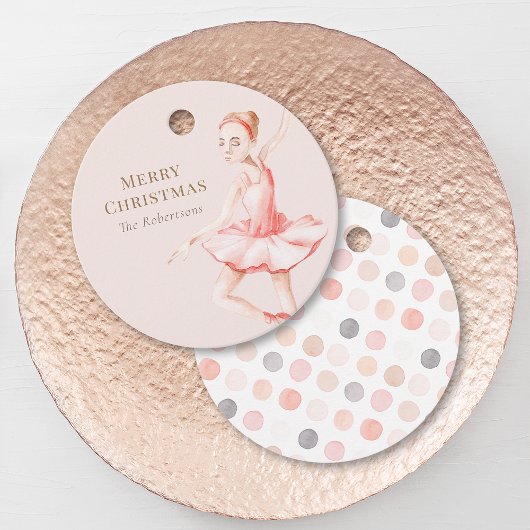 Étiquette de cadeau de Noël pour ballerine