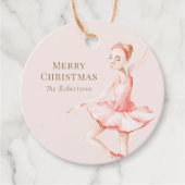 Étiquette de cadeau de Noël pour ballerine (Devant)