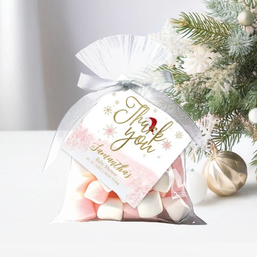 Étiquette de cadeau de Noël pour bébé fille Santa