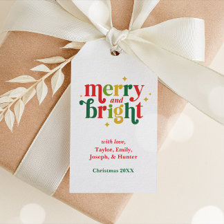 Étiquette de cadeau de Noël pour famille Joyeux et
