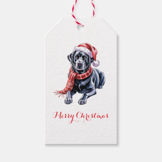 Étiquette de cadeau de Noël pour Labrador (Devant)