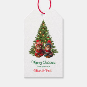 Étiquette de cadeau de Noël pour vos chats