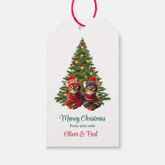 Étiquette de cadeau de Noël pour vos chats (Devant)
