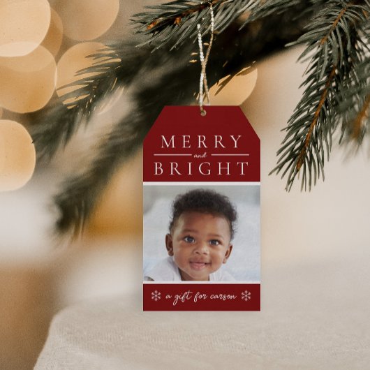 Étiquette de cadeau de Noël rouge