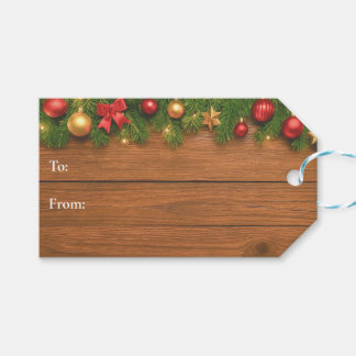 Étiquette de cadeau de Noël rustique – Personnalis