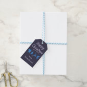 Étiquette de cadeau de Noël - Silhouette bleue (Avec de laficelle)