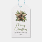 Étiquette de cadeau de Noël simple bohème rustique (Dos)