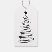 Étiquette de cadeau de Noël simple noire (Dos)