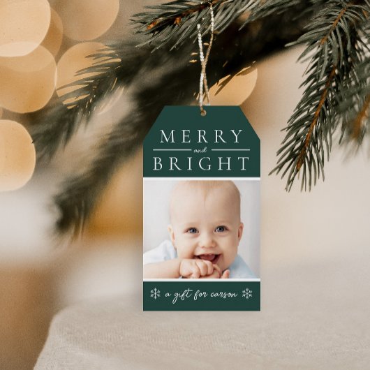 Étiquette de cadeau de Noël verte