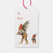 Étiquette de cadeau de Noël vintage gnomes (Dos)