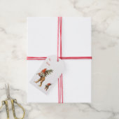 Étiquette de cadeau de Noël vintage gnomes (Avec de la ficelle)