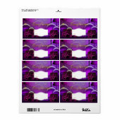 Étiquette de cadeau de Noël violet blanc Christmas (Feuille entière)
