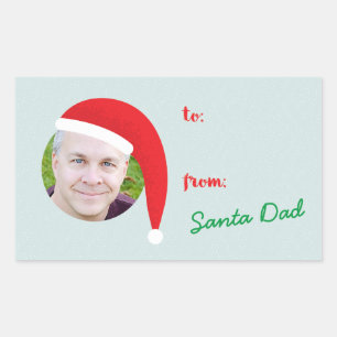 Étiquette de cadeau de photo d'équipage de Noël