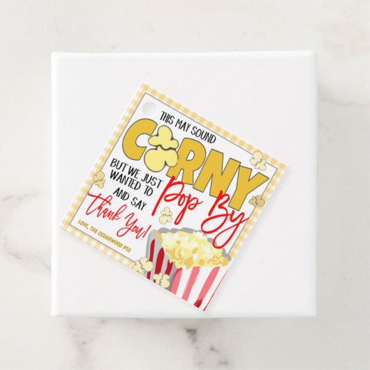Étiquette de cadeau de pop-corn (En situation)