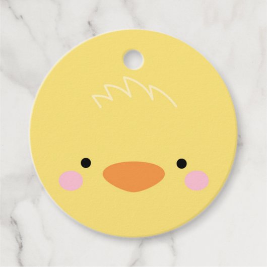 Étiquette de cadeau de poussin pour les amis de fe (Devant)