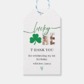 Étiquette de cadeau de premier anniversaire Lucky (Devant)