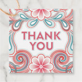 Étiquette de cadeau de remerciement avec des fleur (Devant)