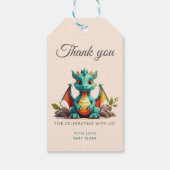 Étiquette de Cadeau de Remerciement Dragon Vert Me (Dos)