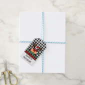 Étiquette de cadeau de renne de Buffalo (Avec de laficelle)