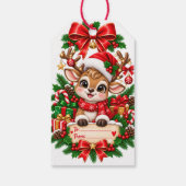 Étiquette de cadeau de renne de Noël mignon (Dos)