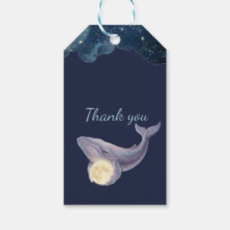 Étiquette de cadeau de shower de bébé Lune Céleste